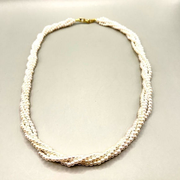 Napier Pearl Necklace Twisted 4 Strands 24” Bridal Vintage Napier - Picture 1 of 6